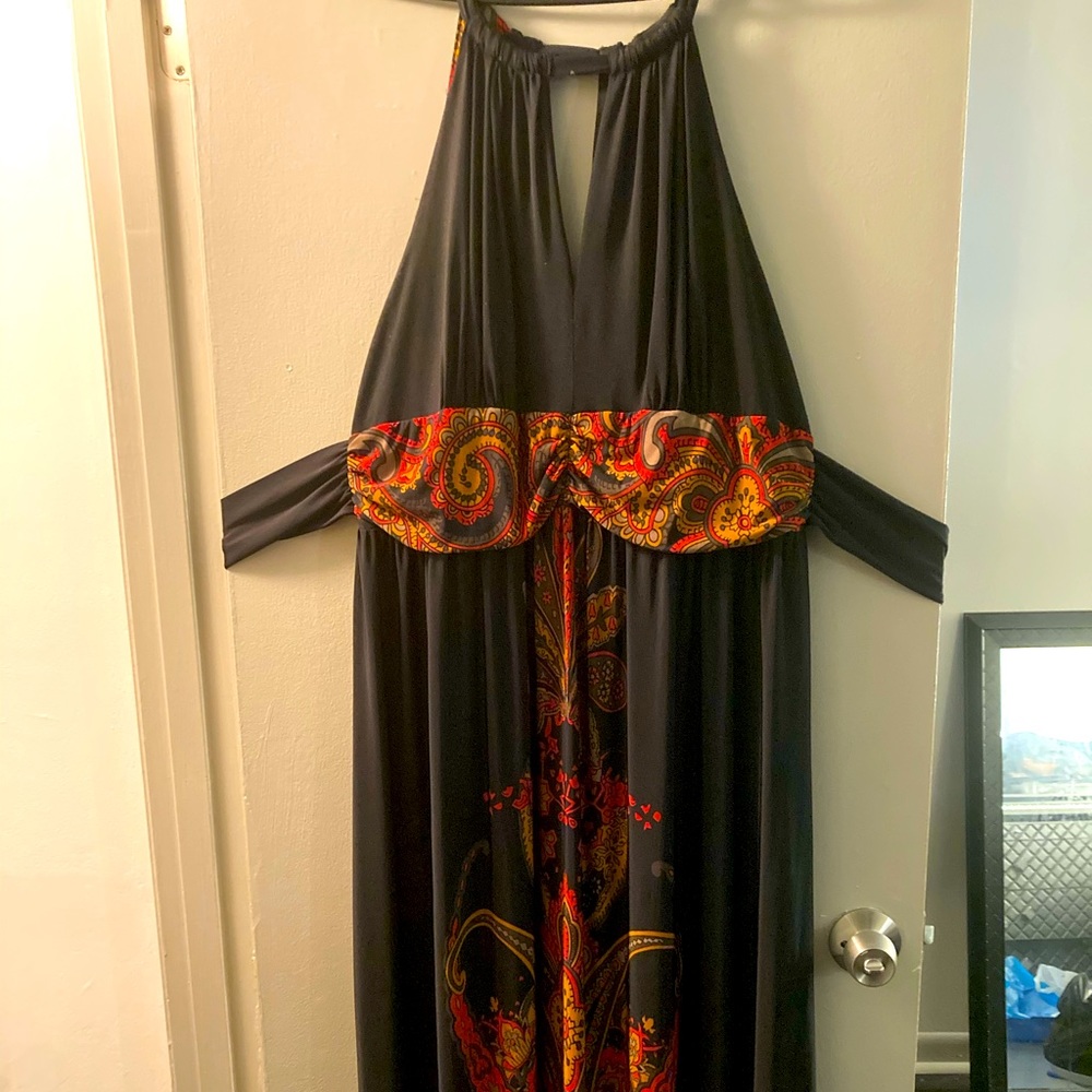 Long Black Heavy Silk Dress